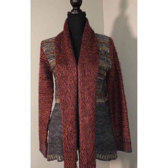 S  Mystree Anthropologie Cardigan Southwestern Boho Casual - Picture 1 of 14